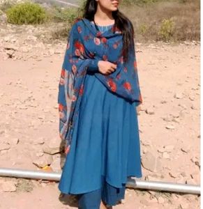 Floral Kurta With Dupatta Only