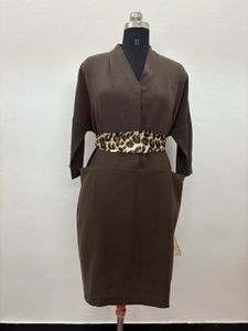 Brown V-Neck Dress