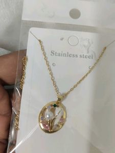 Floral Stainless Steel Necklace