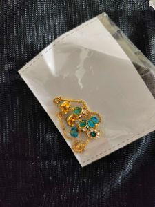 Dainty Blue Flower Drop Earrings
