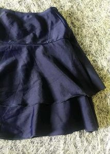 Navy Blue Tiered Skirt