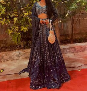 Stunning Blue Ethnic Lehenga Choli Set
