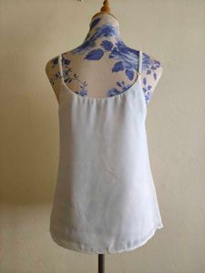 White Sheer V-Neck Tank