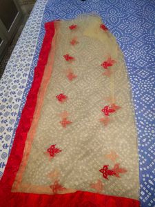 Dwomen Party Wear Embroidary Net Dupata