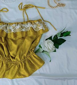 Spaghetti Strap Ruffle Top
