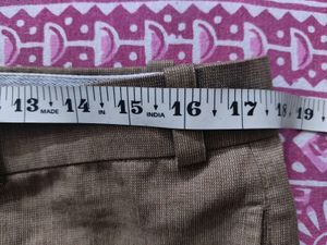 Solid Brown Formal Pants