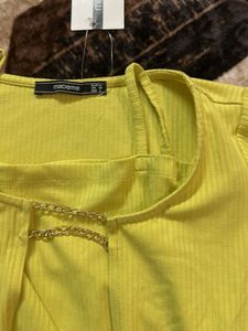 Lime Green Ribbed Crop Top &amp; Cardigan