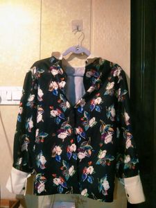 Floral Print Button-Down Blouse