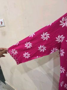 Pink Floral Print Kurti