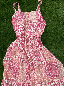 Vacation Dress - Pink And White
