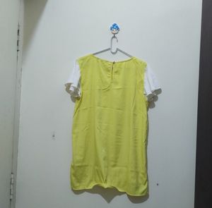 Street 9 Bright yellow Hi Low top with cap sleeves