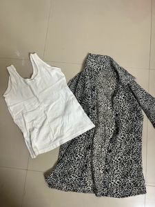 Zebra Print Shrug With Inner