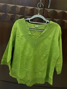 Green Embroidered Top