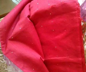 Red Sequin Saree