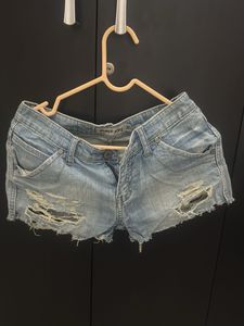 Distressed Denim Shorts