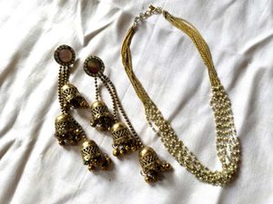 3 Layered Jhoomka With Necklace 💫🧡🫶🏻