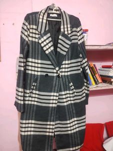 Plaid Wool Blend Coat