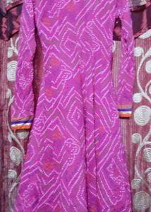 Pink Bandhani Print Anarkali 💗