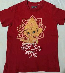 Red Ganesha Graphic T-Shirt
