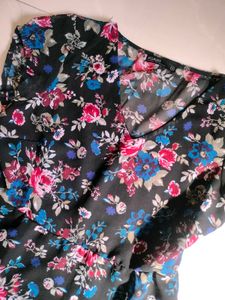 Mini Floral V Neck Pretty Dress For Women