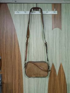 Brown Suede Leather Shoulder Bag
