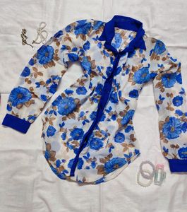 Blue Floral Print Shirt 💙
