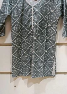 Elegant Grey Printed Kurta