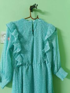 Ruffle Trim Mini Dress