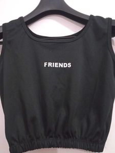 Black Sleeveless Crop Top