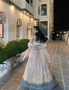 double shade peach lehenga set