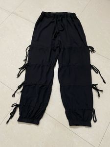 Y2k Strap Bow Wide Leg Korean Baggy Pants