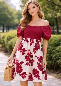 Floral Off-Shoulder Midi Dress