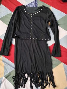 Women Black Fringe Dress (FIX RATE)
