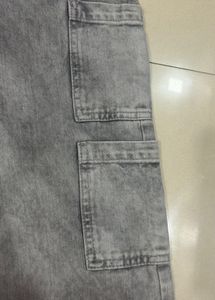 Grey Wash Cargo Pants