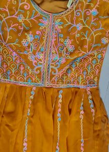 Youthnic Mustard Embroidery Kurta New With Tag