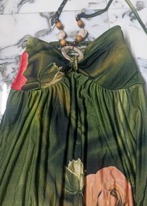 y2k Floral Print Strapless Dress