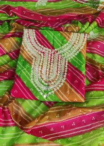 Bandhani Gota Patti Mirror Work Dress Material
