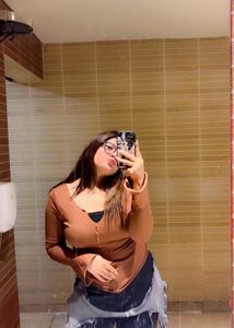 Brown Long Sleeve Top