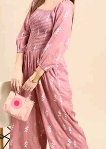 Anouk Women Mauve Floral Printed Jumpsuit