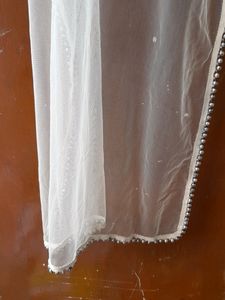 White Net Dupatta With Beautiful Less