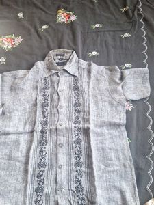Half Shirt Linen Stylish Look 44 Size