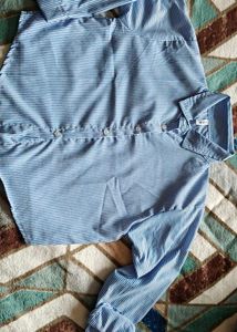 women Striped Blue Shirt