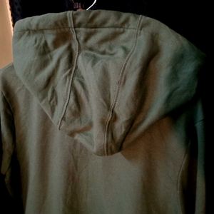 Green Cropped Zip-Up Hoodie