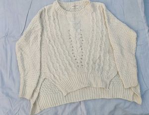 Cream Knit Off-Shoulder Top