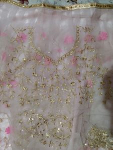 Light Pink Unstitched Lehanga