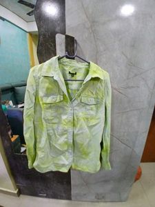Lime Green Tie-Dye Button-Up