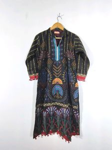 Black Printed Kurta Set (Women&#39;s)