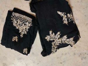 Elegant Black Embroidered Kurta Set