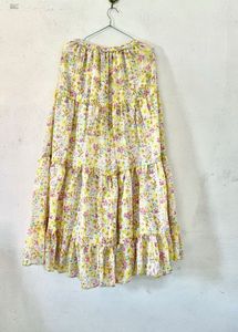 Trendy Yellow Flowering Skirt