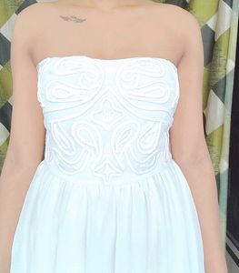 White Strapless Mini Dress